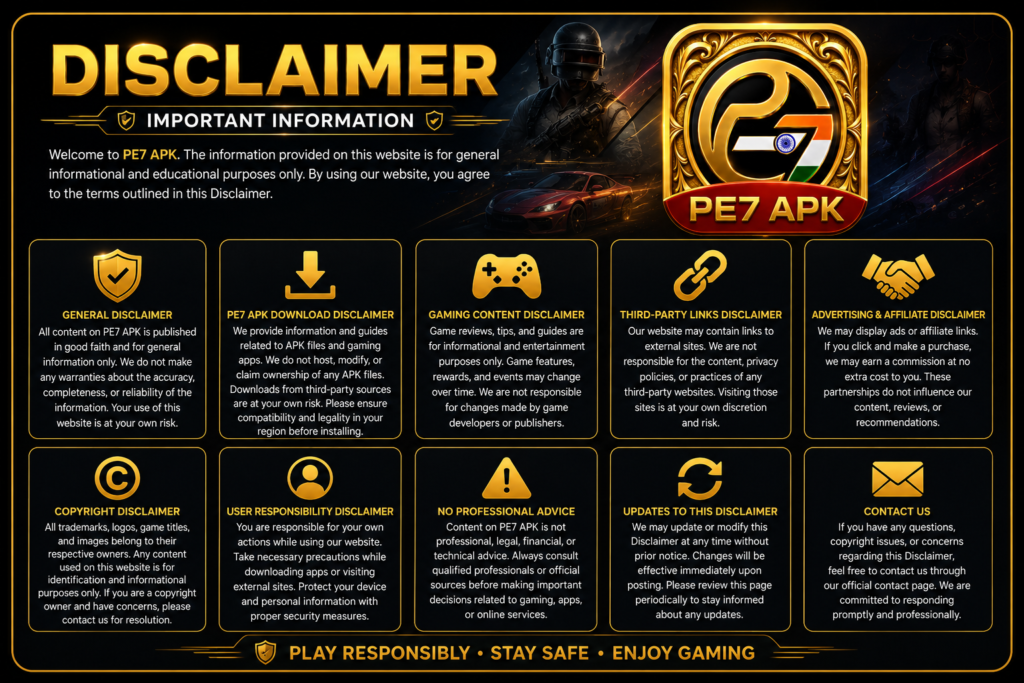 PE7 Disclaimer